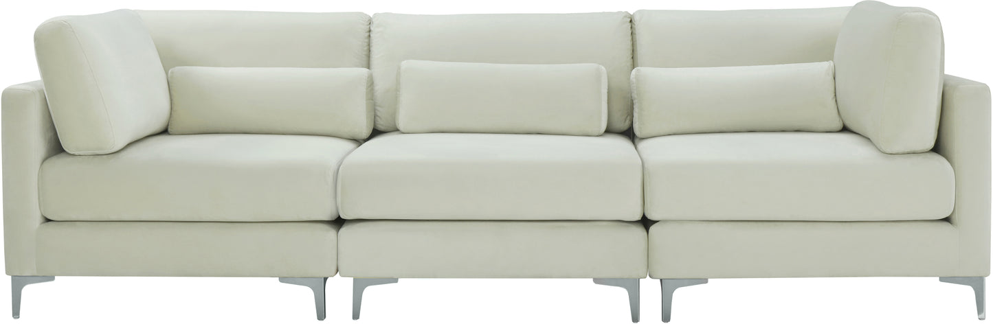 alina cream velvet modular sofa (3 boxes) s108