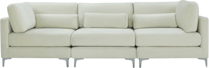 Alina Cream Velvet Modular Sofa (3 Boxes) S108