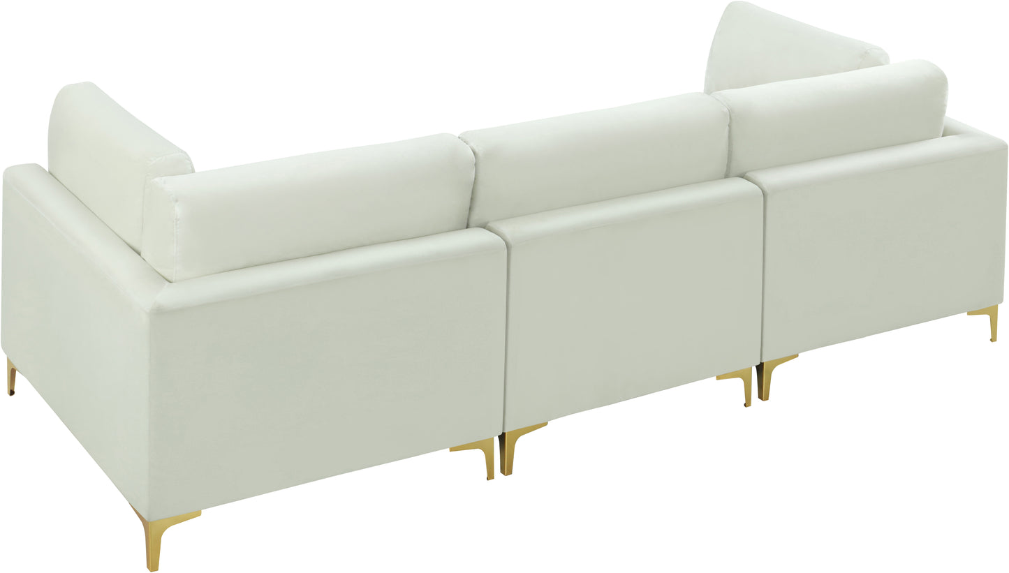 alina cream velvet modular sofa (3 boxes) s108