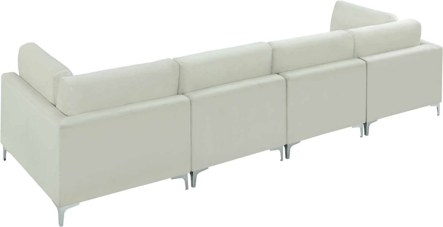 alina cream velvet modular sofa (4 boxes) s142