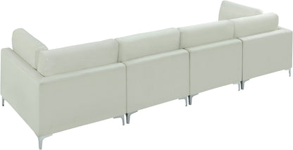 Alina Cream Velvet Modular Sofa (4 Boxes) S142