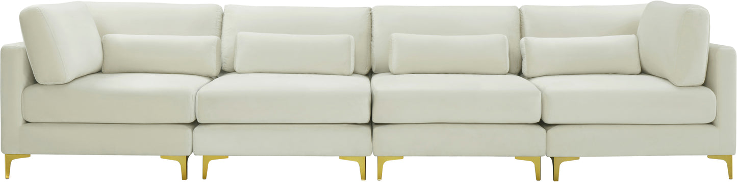 alina cream velvet modular sofa (4 boxes) s142