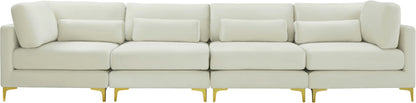 Alina Cream Velvet Modular Sofa (4 Boxes) S142