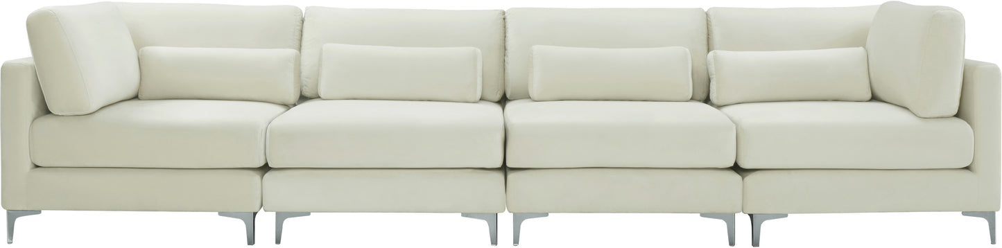 alina cream velvet modular sofa (4 boxes) s142