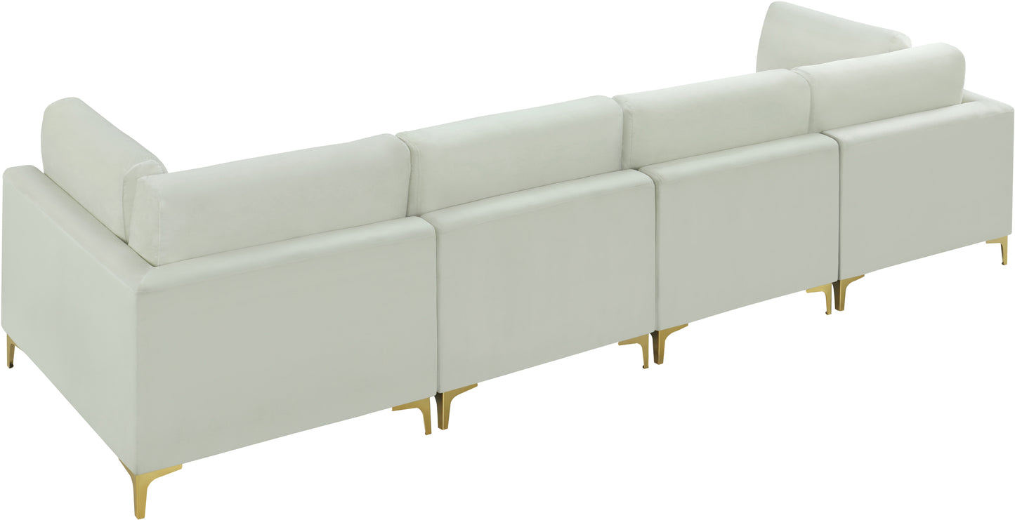 alina cream velvet modular sofa (4 boxes) s142