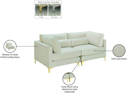 Alina Cream Velvet Modular Sofa S75