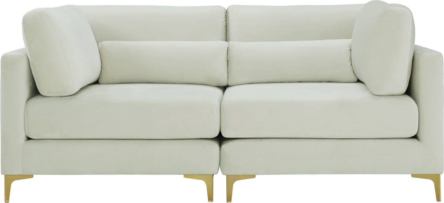 alina cream velvet modular sofa s75