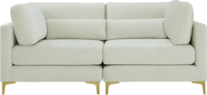 Alina Cream Velvet Modular Sofa S75