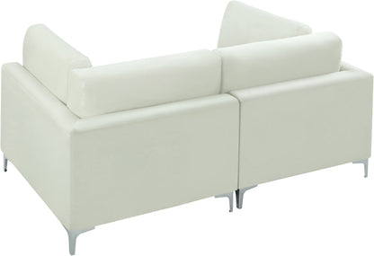 Alina Cream Velvet Modular Sofa S75