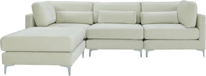 Alina Cream Velvet Modular Sectional (4 Boxes) Sec4A