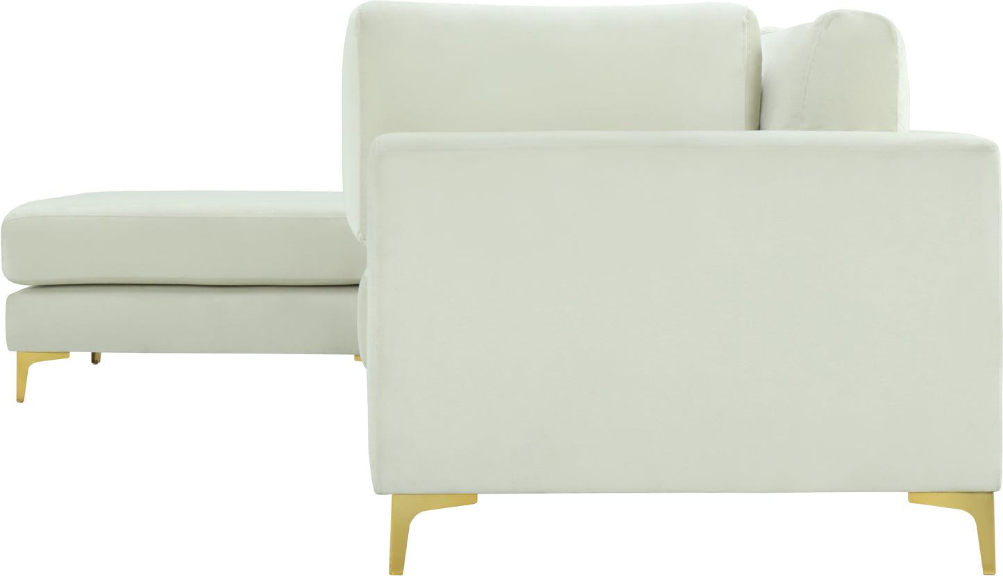 alina cream velvet modular sectional (4 boxes) sec4a