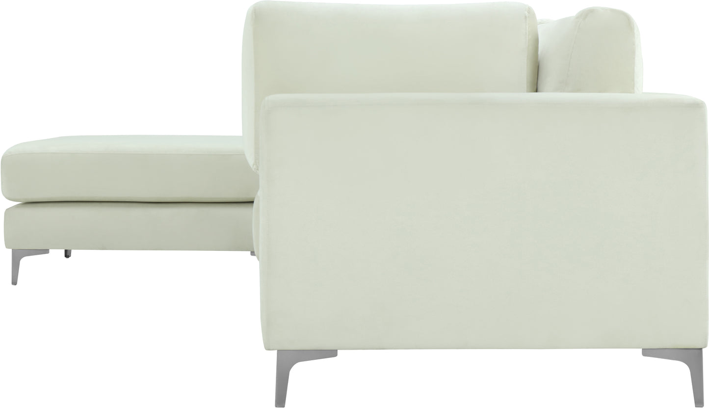 alina cream velvet modular sectional (4 boxes) sec4a