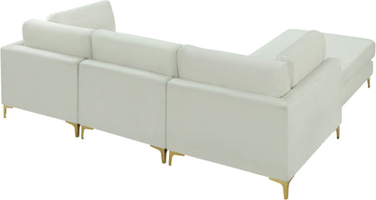 Alina Cream Velvet Modular Sectional (4 Boxes) Sec4A