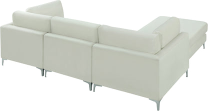 Alina Cream Velvet Modular Sectional (4 Boxes) Sec4A