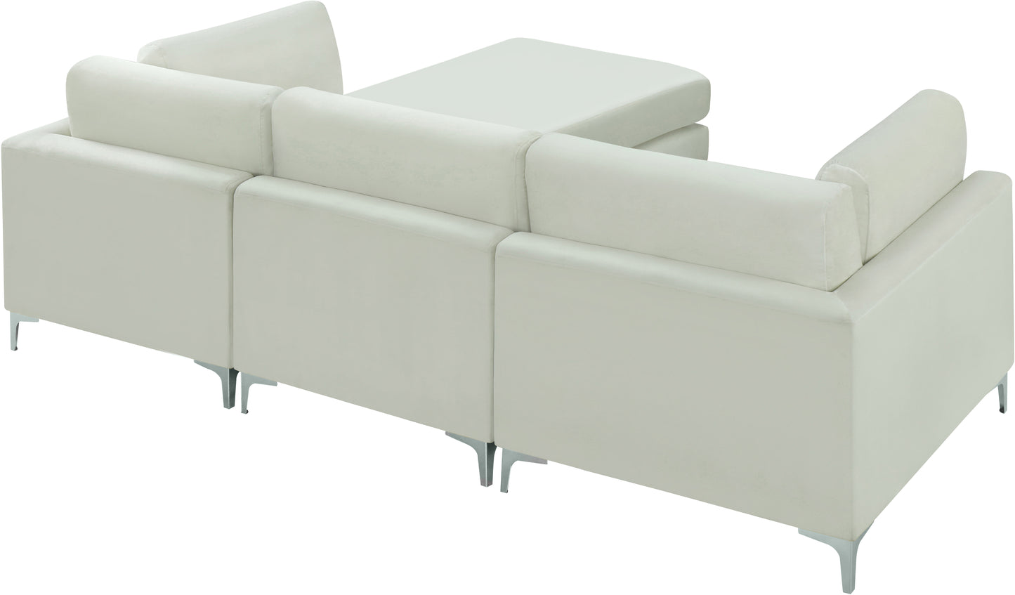 alina cream velvet modular sectional (4 boxes) sec4a