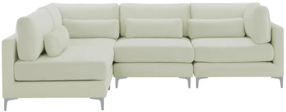 Alina Cream Velvet Modular Sectional (4 Boxes) Sec4B