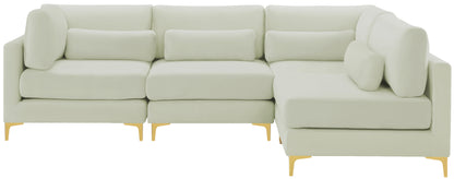 Alina Cream Velvet Modular Sectional (4 Boxes) Sec4B