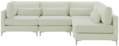 Alina Cream Velvet Modular Sectional (4 Boxes) Sec4B