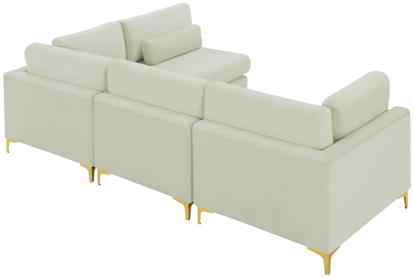 alina cream velvet modular sectional (4 boxes) sec4b