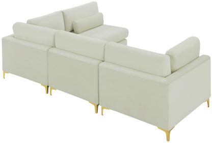 Alina Cream Velvet Modular Sectional (4 Boxes) Sec4B