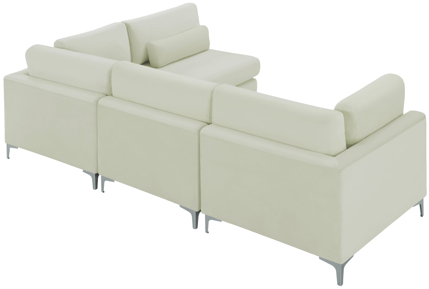 alina cream velvet modular sectional (4 boxes) sec4b