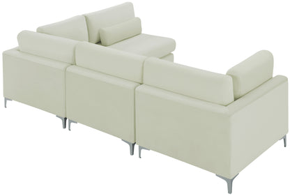 Alina Cream Velvet Modular Sectional (4 Boxes) Sec4B