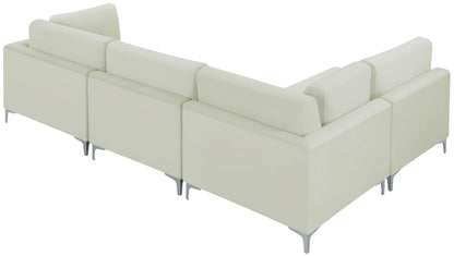 Alina Cream Velvet Modular Sectional (4 Boxes) Sec4B