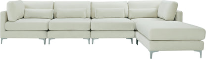 Alina Cream Velvet Modular Sectional (5 Boxes) Sec5A