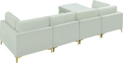 Alina Cream Velvet Modular Sectional (5 Boxes) Sec5A