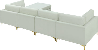 Alina Cream Velvet Modular Sectional (5 Boxes) Sec5A