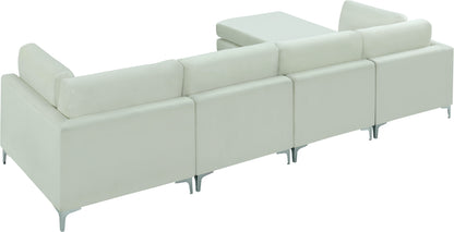 Alina Cream Velvet Modular Sectional (5 Boxes) Sec5A