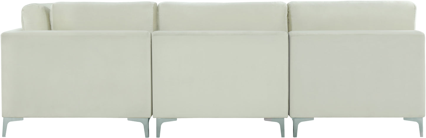 alina cream velvet modular sectional (5 boxes) sec5b