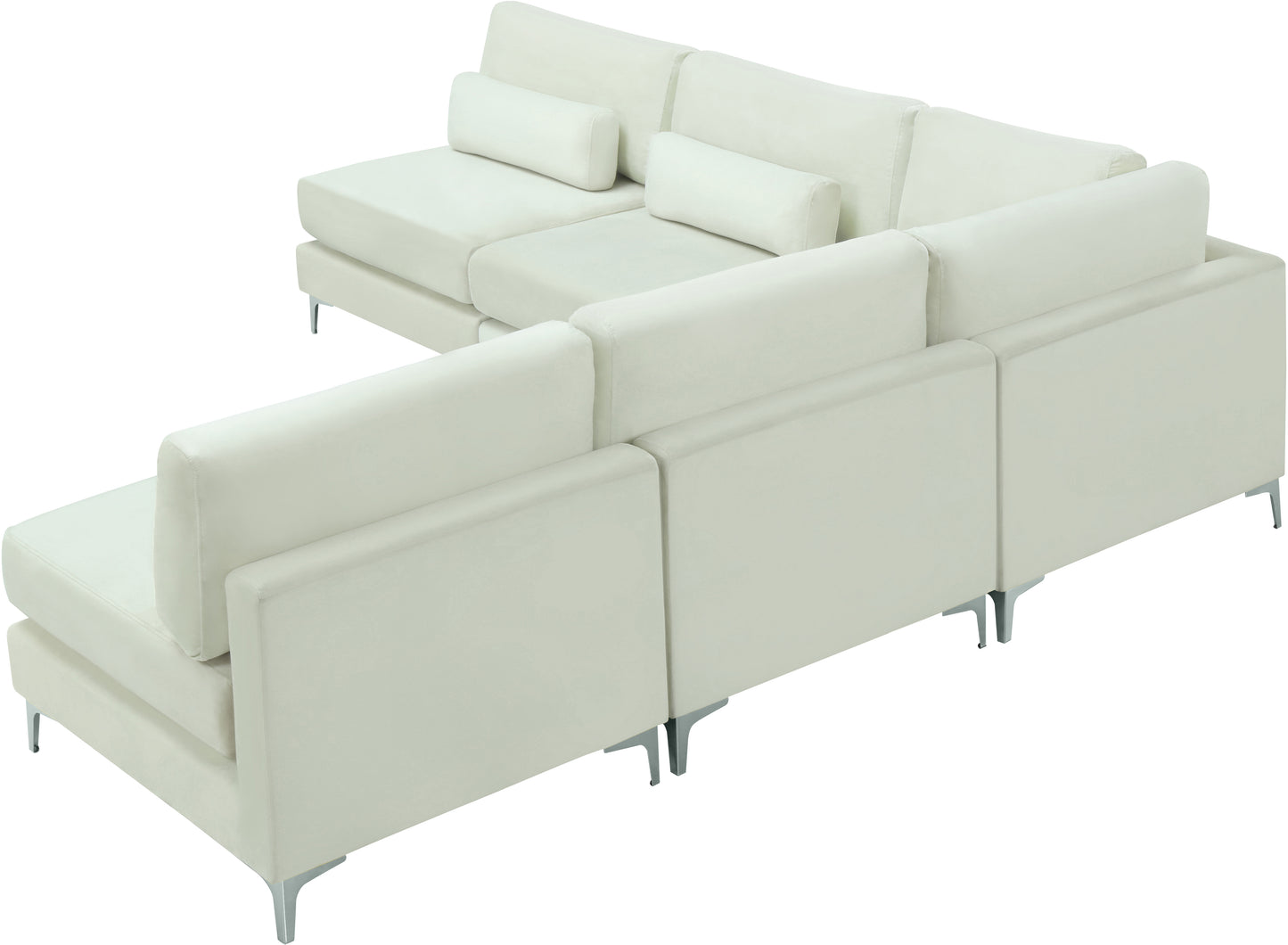 alina cream velvet modular sectional (5 boxes) sec5b