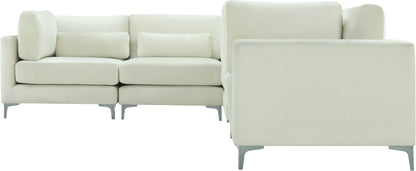 Alina Cream Velvet Modular Sectional (5 Boxes) Sec5C