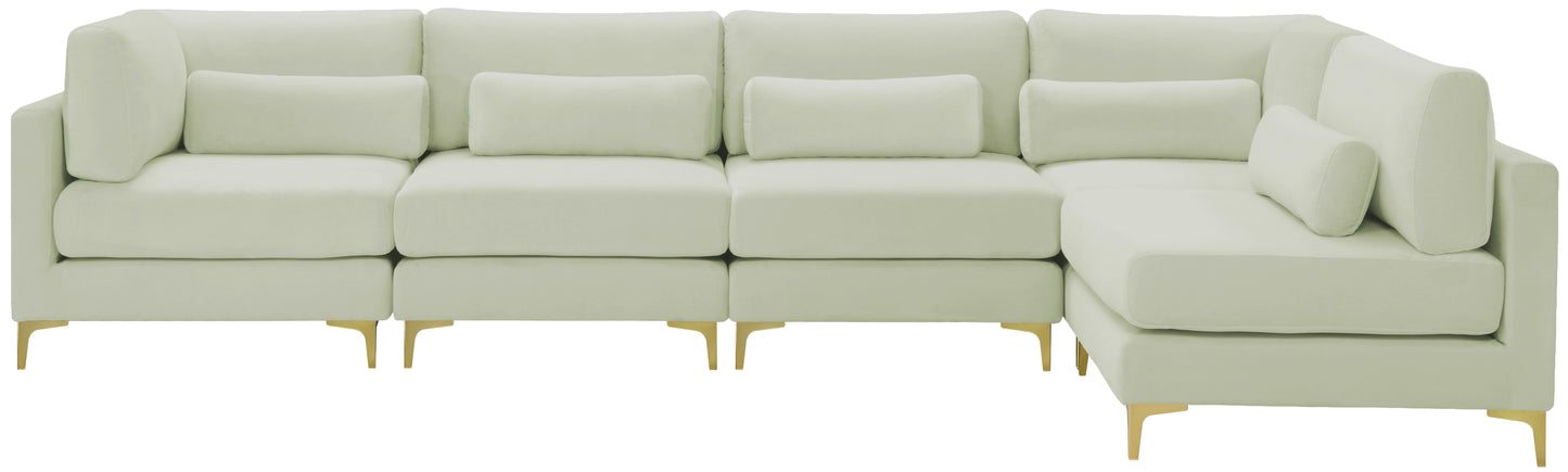 alina cream velvet modular sectional (5 boxes) sec5d