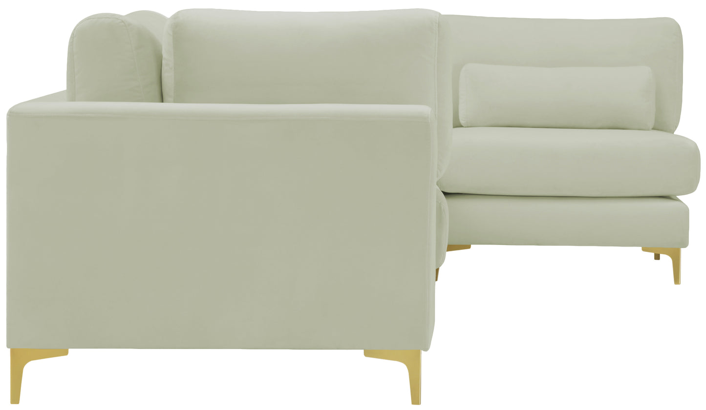 alina cream velvet modular sectional (5 boxes) sec5d