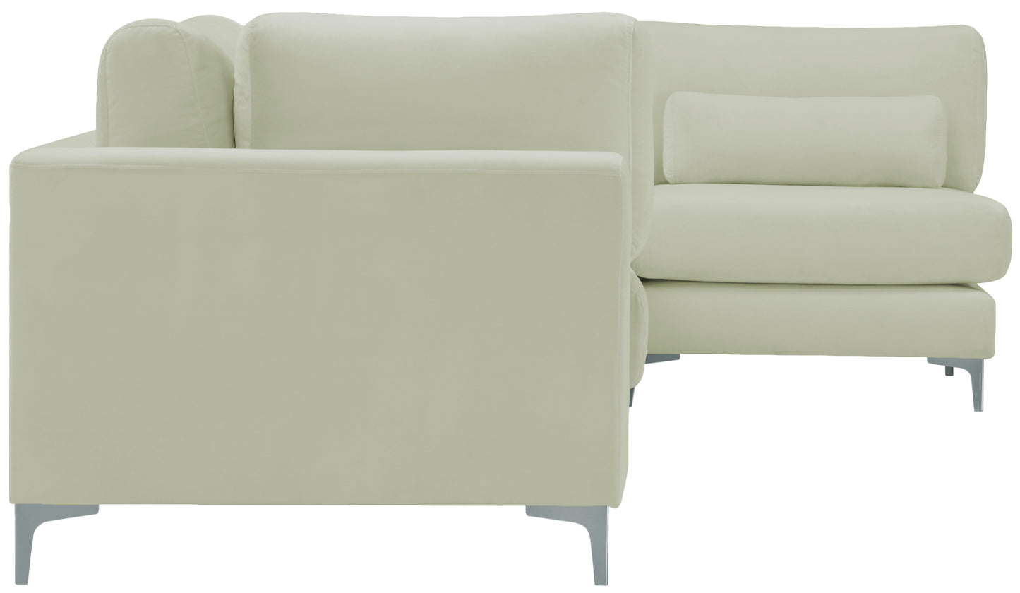 alina cream velvet modular sectional (5 boxes) sec5d