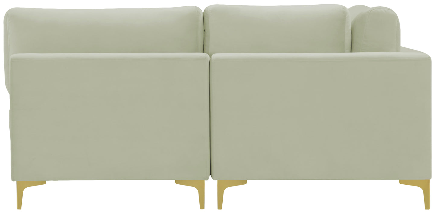 alina cream velvet modular sectional (5 boxes) sec5d