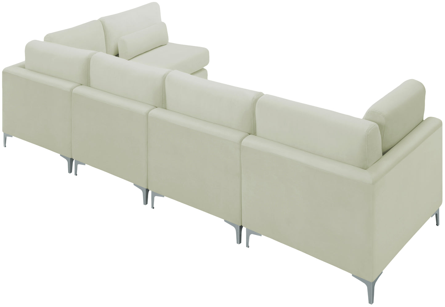 alina cream velvet modular sectional (5 boxes) sec5d