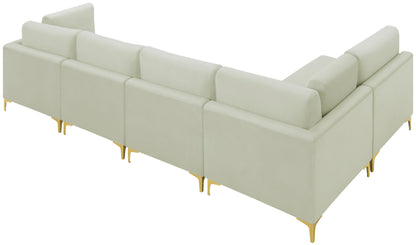 Alina Cream Velvet Modular Sectional (5 Boxes) Sec5D