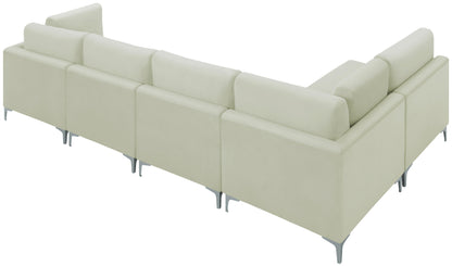 Alina Cream Velvet Modular Sectional (5 Boxes) Sec5D