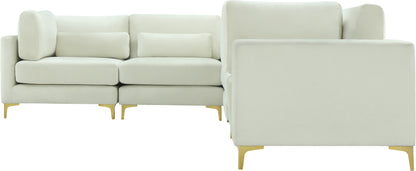 Alina Cream Velvet Modular Sectional (6 Boxes) Sec6A