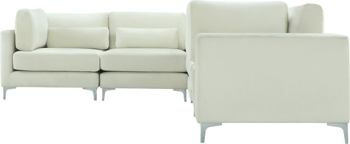 alina cream velvet modular sectional (6 boxes) sec6a