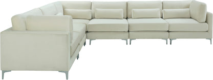 Alina Cream Velvet Modular Sectional (6 Boxes) Sec6A