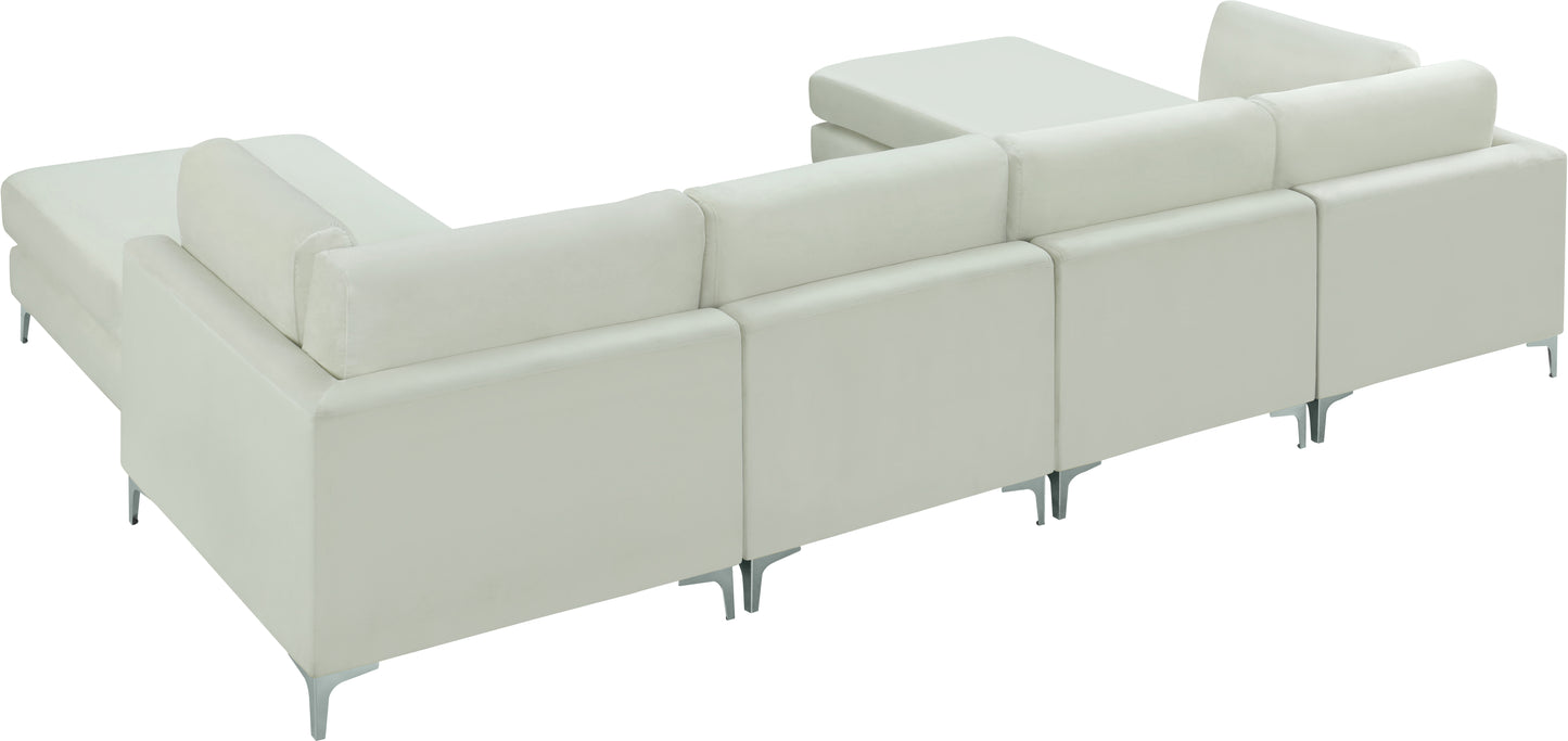 alina cream velvet modular sectional (6 boxes) sec6b