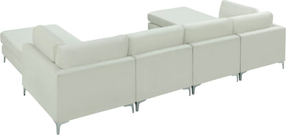 Alina Cream Velvet Modular Sectional (6 Boxes) Sec6B