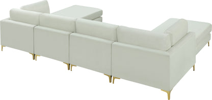 Alina Cream Velvet Modular Sectional (6 Boxes) Sec6B