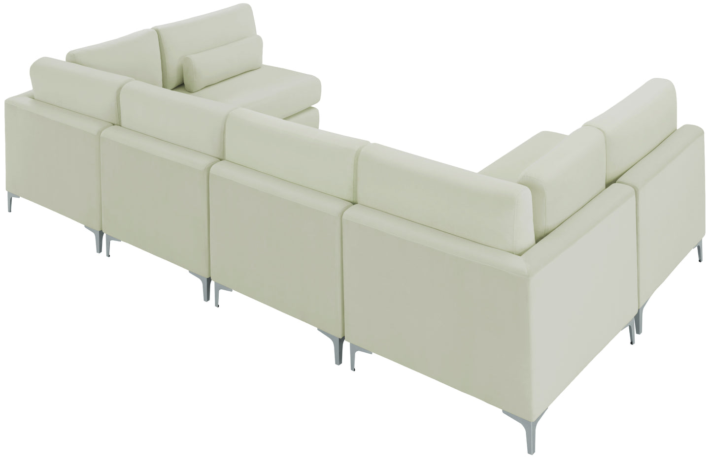 alina cream velvet modular sectional (6 boxes) sec6c