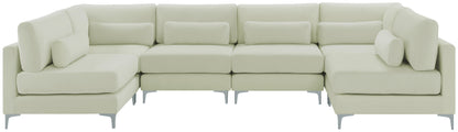 Alina Cream Velvet Modular Sectional (6 Boxes) Sec6C