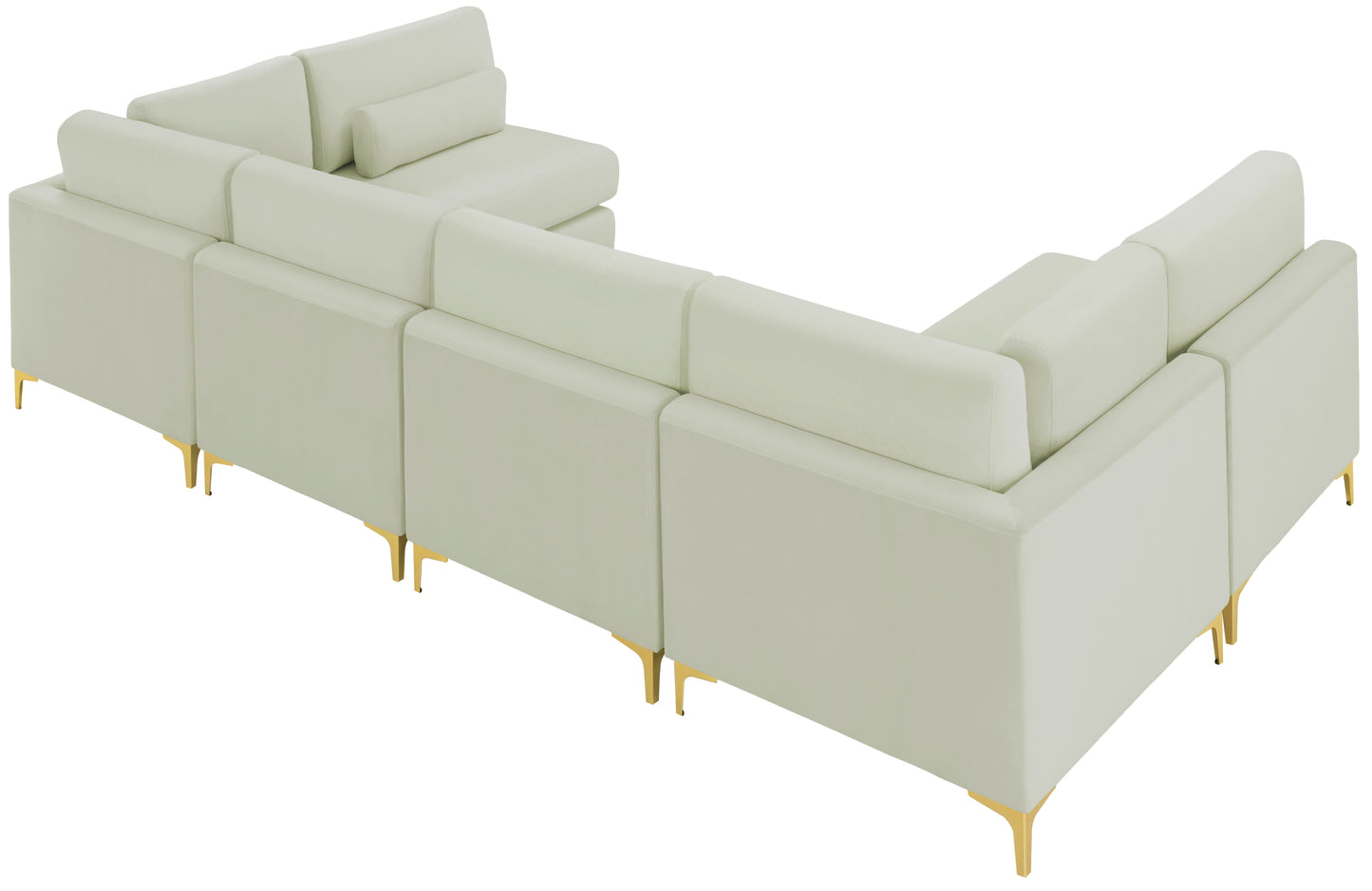 alina cream velvet modular sectional (6 boxes) sec6c